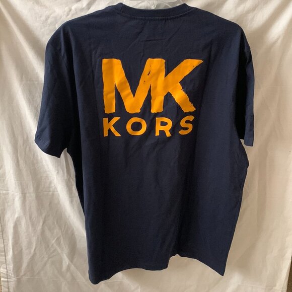 MICHAEL KORS Men's Signature Logo Screen Printed Tee in Midnight Navy Sz XL - Picture 3 of 3